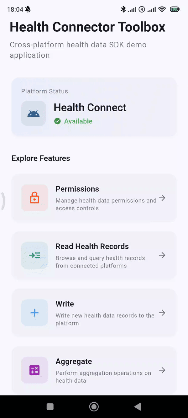 Aggregating health data on Android