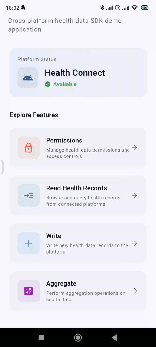 Reading health records on Android