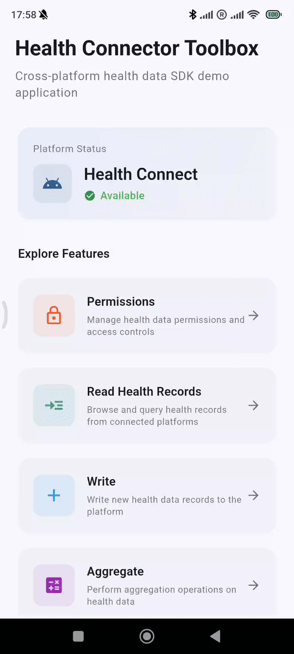 Writing a health record on Android